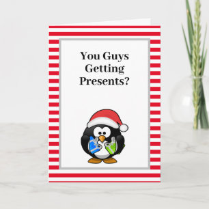 Jullie krijgen Cadeaus? Funny Penguin Kerstmis Kaart