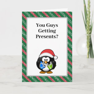 Jullie krijgen Cadeaus? Funny Penguin Kerstmis Kaart