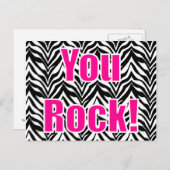Jullie rocken! zebraprint briefkaart (Voorkant / Achterkant)