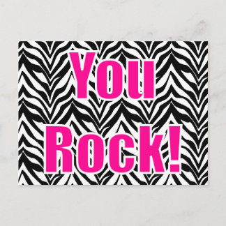 Jullie rocken! zebraprint briefkaart