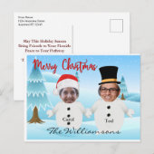 Jullie twee als Cute Snowmen, grappige Gekke kerst Briefkaart (Voorkant / Achterkant)