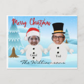 Jullie twee als Cute Snowmen, grappige Gekke kerst Briefkaart (Voorkant)