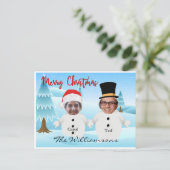 Jullie twee als Cute Snowmen, grappige Gekke kerst Briefkaart (Staand voorkant)