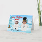 Jullie twee als Cute Snowmen grappige Kerstmis Kaart (Voorkant)