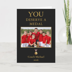 Jullie verdienen een medaille Coach team foto Bedankkaart