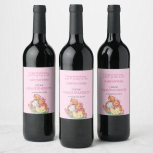 Jullie Worden Grootouders Beertjes Roze Wijn Etiket