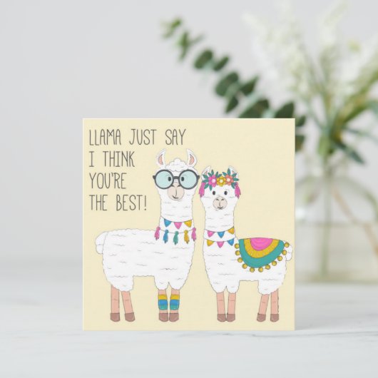 Jullie zijn de beste lama's feestdagenkaart (Staand voorkant)