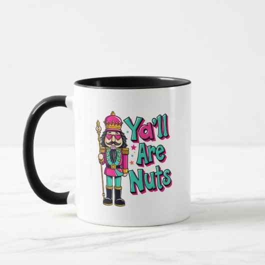 Jullie zijn gek Funny Notenkraker Kerst  Mok (Links)