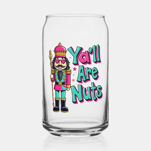 Jullie zijn gek Funny Nutcracker Kerstmis Blikvorm Glas (Voorkant)