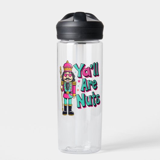 Jullie zijn gek Funny Nutcracker Kerstmis Waterfles (Voorkant)