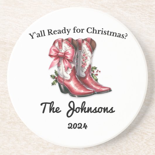 Jullie zijn klaar voor Kerstmis Zandsteen Onderzetter (Voorkant)