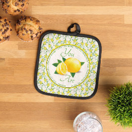 Jullie zijn mooie geschriften citroenen pannenlap