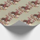 Jullie zijn nu goed Grappig Santa Cowboy Western X Cadeaupapier (Hoek)
