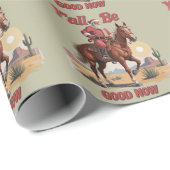 Jullie zijn nu goed Grappig Santa Cowboy Western X Cadeaupapier (Rol Hoek)