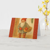 Jultomte/Nisse Scandinavische Kerst Kaart (Gele Bloem)