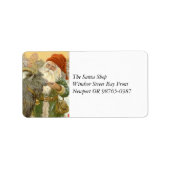 Jultomten voedt Yule Goat a Cookie Etiket (Voorkant)