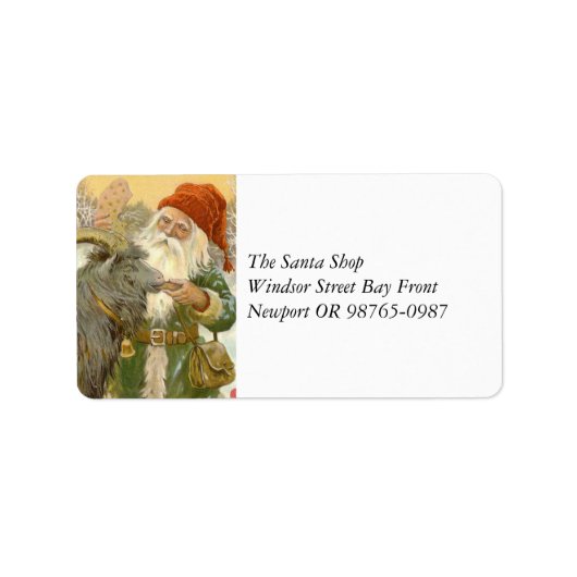 Jultomten voedt Yule Goat a Cookie Etiket (Voorkant)