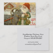Jultomten voedt Yule Goat a Cookie Visitekaartje (Voorkant / Achterkant)
