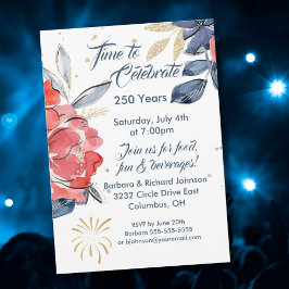 July 4th 250 Years USA Celebrate Party Invitation Kaart