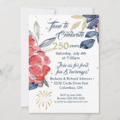 July 4th 250th USA Celebration Party Invitation Kaart (Voorkant)