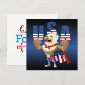 July 4th eagle feestdagenkaart (Voorkant / Achterkant)
