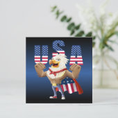 July 4th eagle feestdagenkaart (Staand voorkant)