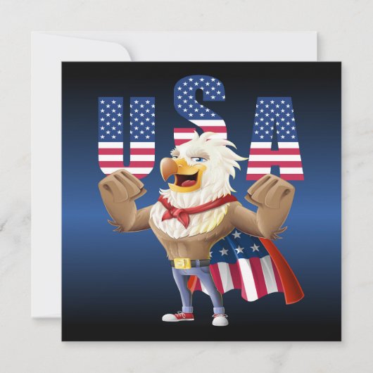 July 4th eagle feestdagenkaart (Voorkant)