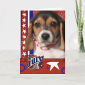 July 4th Firecracker - Beagle Puppy Kaart (Voorkant)