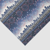 July 4th Fireworks Skyline 1776–2026 Festive Gift Tissuepapier (Detail)