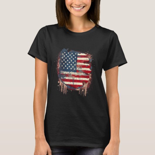 July 4th Product  Patriotism, American Flag_22 T-shirt (Voorkant)