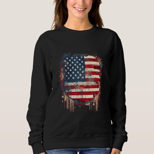 July 4th Product  Patriotism, American Flag_22 Trui (Voorkant)