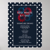 July 4th Red White & I Do Couples Shower Bar Sign Poster (Voorkant)