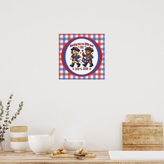July 4th USA 250th Anniversary Semiquincentennial  Poster (Keuken)