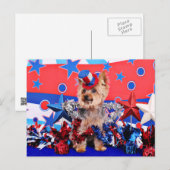 July 4th - Yorkie - Vinnie Briefkaart (Voorkant / Achterkant)