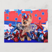 July 4th - Yorkie - Vinnie Briefkaart (Voorkant)