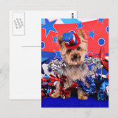 July 4th - Yorkie - Vinnie Briefkaart (Voorkant / Achterkant)