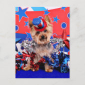 July 4th - Yorkie - Vinnie Briefkaart (Voorkant)
