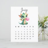 July Baby Dragon Art Print Whimsical Fantasy (Staand voorkant)
