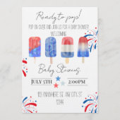 July baby shower invitation kaart (Voorkant)