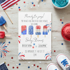 July baby shower invitation kaart