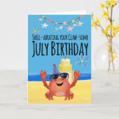 July beach birthday card kaart (Gele Bloem)