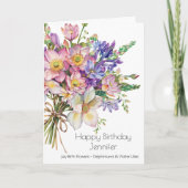 July Birth Flower Birthday Card | Delphiniums Kaart (Voorkant)