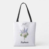 July Birth Flowers – Personalized Tote Bag (Achterkant)