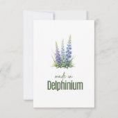 July Delphinium Birth Flower Flat Thank You Card Bedankkaart (Voorkant)