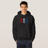 July Patriotic Red White Blue Upside Down Pineappl Hoodie (Voorkant volledig)