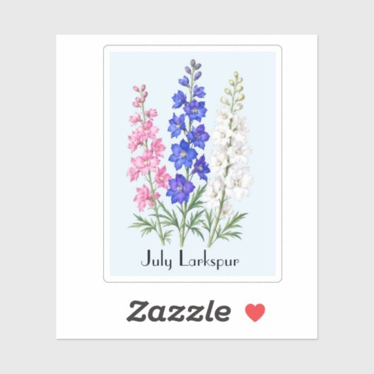 July Ridderspoor Bloemen Sticker (Vel)