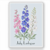 July Ridderspoor Bloemen Sticker (Voorkant)