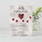 *~* JULY RUBY Birthstone Heart Roos Gold Kaart (Staand voorkant)