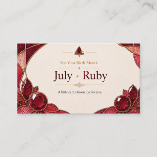 July Ruby Birthstone Shop Card Visitekaartje