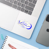 Jumada Al-Akhir - Islamitische Hijri Maand Kalligr Sticker (Laptop met iPhone)
